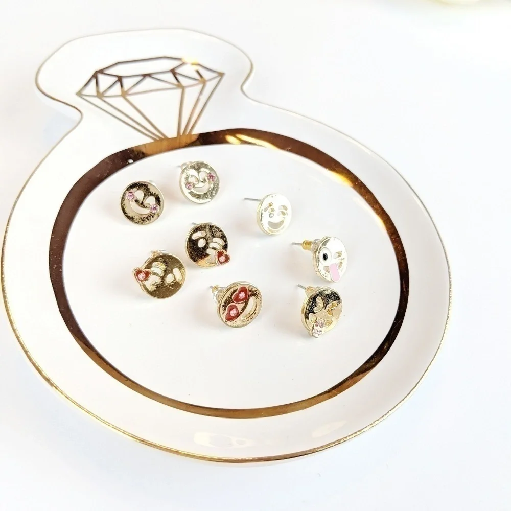 Gold Emojis Studs Jewelry/Accessories‎